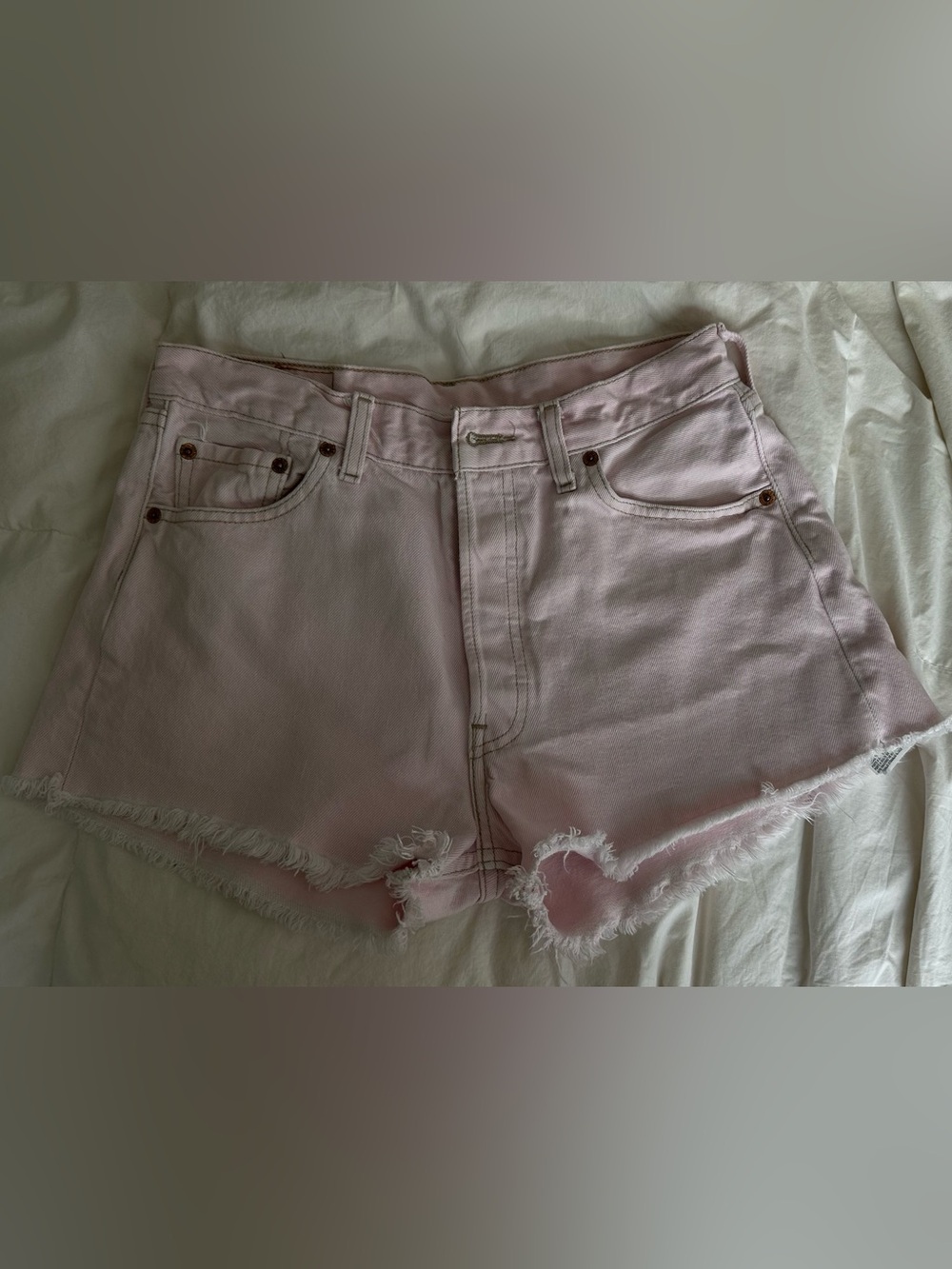 Levi's Light Pink Denim Cutoff Shorts